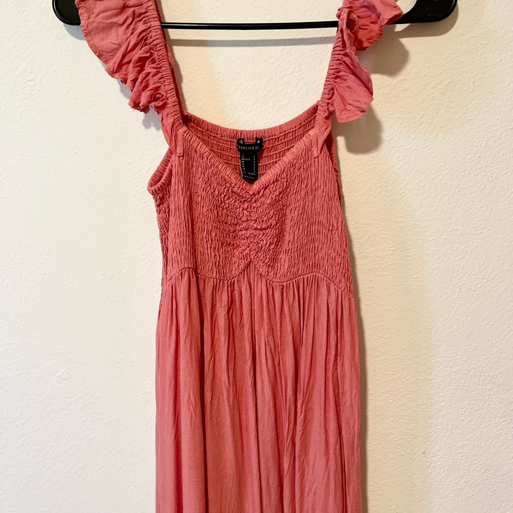 Pink flowy maxi dress